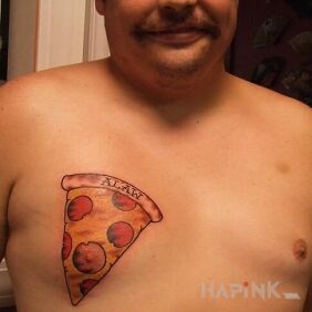 Tattoo Delicious salami xD on the chest motif: other style: graphic / illustrative
