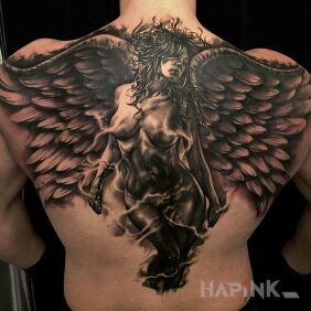 Tattoo Awesome angel on the fingers motif: angels style: realistic