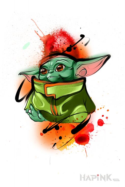 Designs baby yoda  star wars  gwiezdne wojny - Watercolor