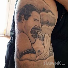 Tattoo Freddy Mercury on the upper arm motif: failed