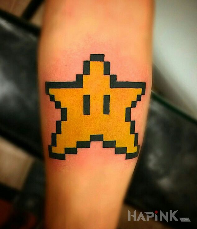 Tattoo Gwiazdeczka in colorful motif and graphic / illustrative style on the forearm