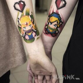 Tattoo Zelda! ? on the forearm motif: pixelated
