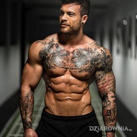 Tatuaż Klata w tatuażach na ramieniu motyw: rękawy styl: realistyczne