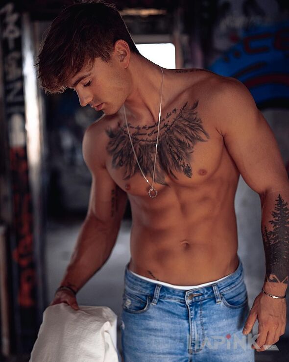 Tattoo Indiańskie pióra na klacie ? in black and gray motif and realistic style on the chest
