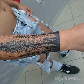 Tatuaż Las na przedramieniu motyw: rękawy
