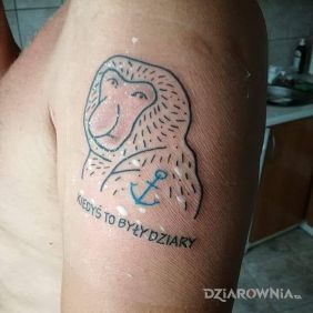Tatuaż Kiedyś to były dziary na ramieniu motyw: zwierzęta styl: graficzne / ilustracyjne