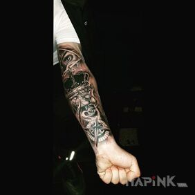 Tattoo Lion on the forearm motif: animals style: realistic