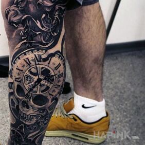 Tattoo Entire leg tattooed on the leg motif: 3D