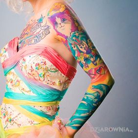 Tatuaż Sweetaśny rękaw na ramieniu motyw: zwierzęta