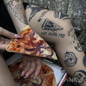 Tattoo Fuck gluten free on the calf motif: other style: graphic / illustrative
