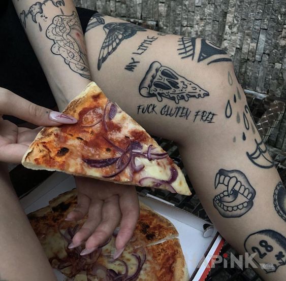 Tattoo Fuck gluten free in lettering motif and ignorant style On the arm