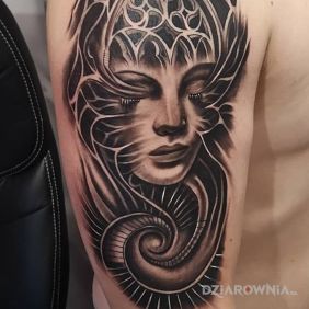 Tatuaż Dziara na ręce motyw: twarze styl: realistyczne