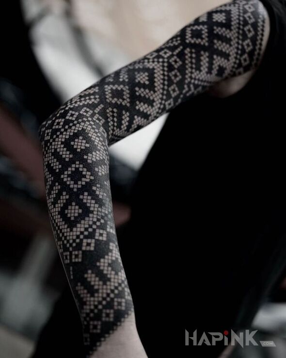 Tattoo Coś innego dla odmiany in sleeves motif and embroidered style On the arm