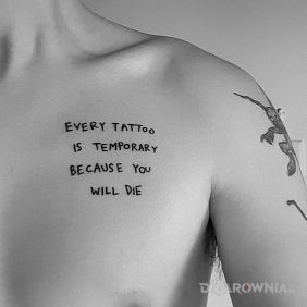 Tatuaż Tymczasowe tatuaze na klatce motyw: napisy