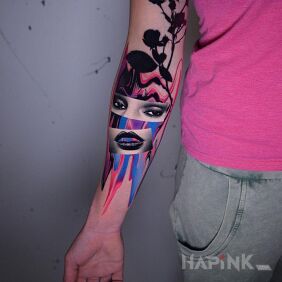 Tattoo Abnormal ink ? On the arm motif: flowers style: blackwork / blackout