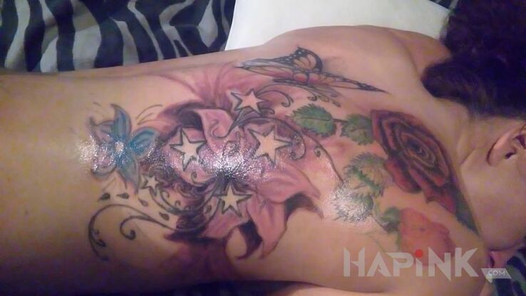 Tattoo Własna kompozycja jeszcze w trakcie. in flowers motif on the back