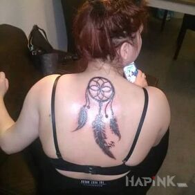 Tattoo Dream catcher on the back motif: Indian