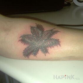 Tattoo Leaf on the wrist motif: flowers