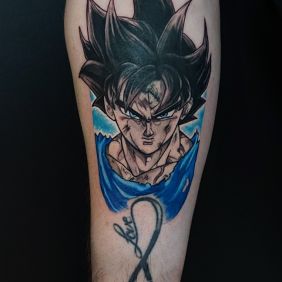 Tattoo Anime Dragon Ball on the forearm motif: manga / anime style: graphic / illustrative