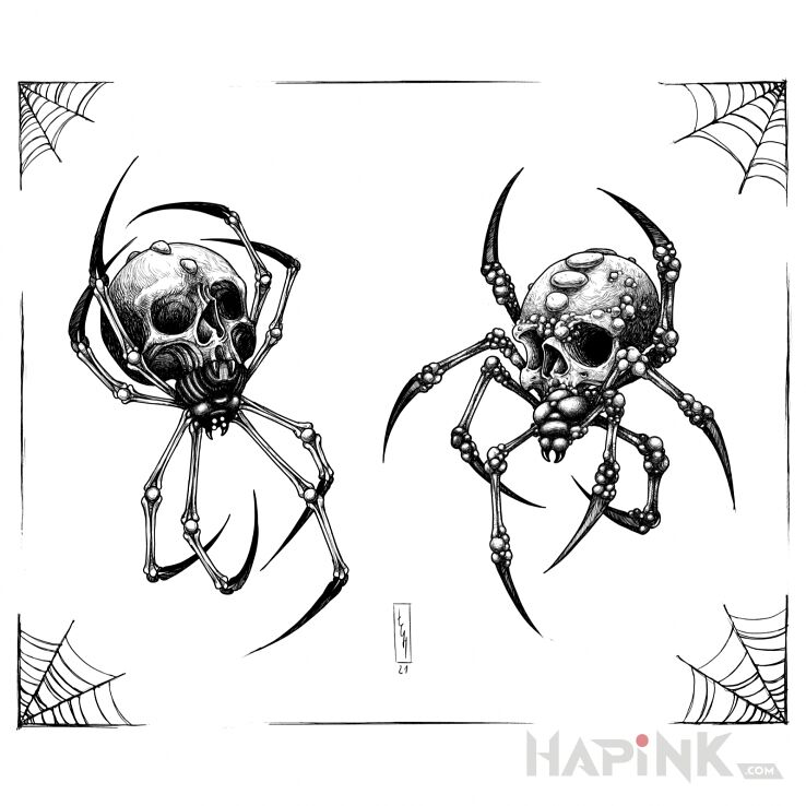 Designs czaszka  pająk - graphic / illustrative