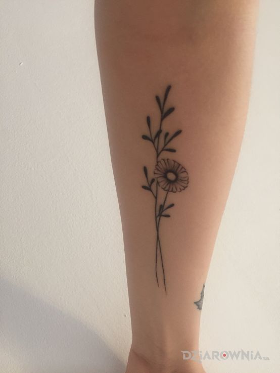 Tatuaż kwiatek w motywie kwiaty i stylu minimalistyczne na ręce