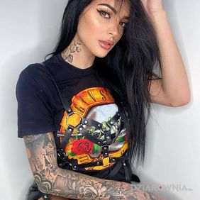Tatuaż Guns n roses na ramieniu motyw: rękawy styl: realistyczne