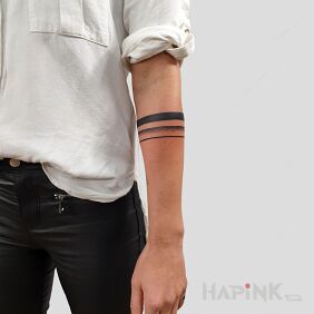 Tattoo Feminine armband on the forearm motif: other style: blackwork / blackout