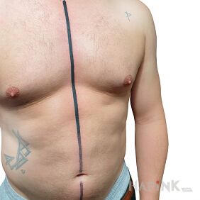 Tattoo Simple and unobvious design on the breast motif: other style: contour / linework