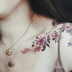 Tattoo Delicate tattoo on the shoulder motif: colorful style: realistic