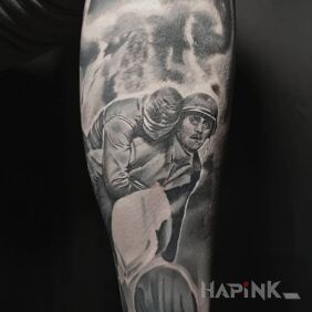 Tattoo Soldiers on the forearm motif: faces style: realistic