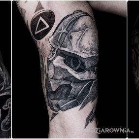 Tatuaż Postacie z kultowych gier na ręce motyw: twarze styl: dotwork