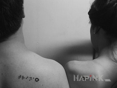 Tattoo Dla par in Love motif on the shoulder blades