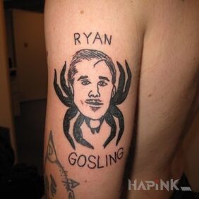 Tattoo Rayan Gosling on the upper arm motif: characters