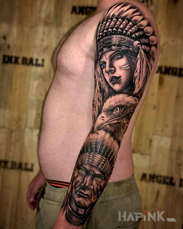 Tattoo Kolejne plemię in sleeves motif and realistic style on the forearm