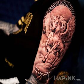 Tattoo Pegasus On the arm motif: animals style: realistic