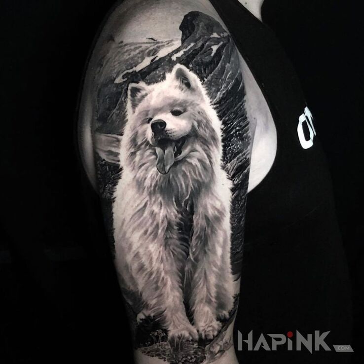 Tattoo Pieseł in 3D motif and realistic style On the arm