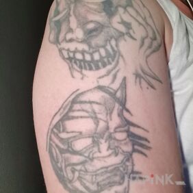 Tattoo Tattoo from 15 years ago on the upper arm motif: demons