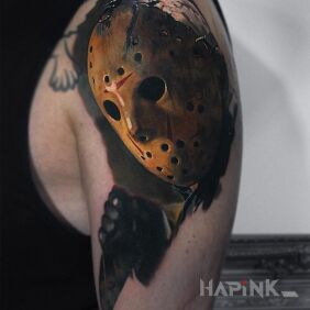 Tattoo Friday 13 on the upper arm motif: 3D style: realistic