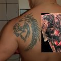 Nieudany tatuaż - kto wykona cover konia w tribalu na łopatce