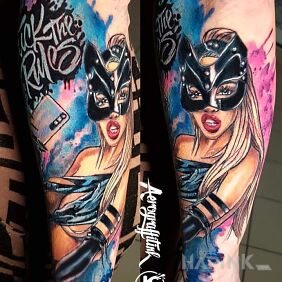 Tattoo Rules ? No thanks! On the arm motif: colorful style: graphic / illustrative