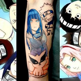 Tattoo In progress Naruto on the forearm motif: characters style: cartoon / comic book