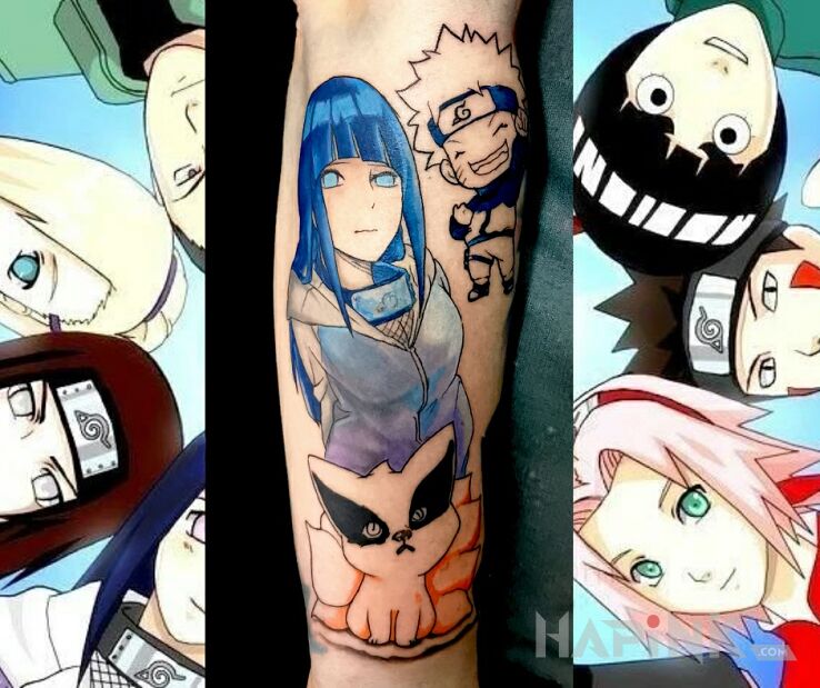 Tattoo In progress Naruto in manga / anime motif and cartoon / comic book style on the forearm