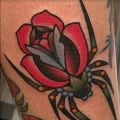 Wycena tatuażu - Kolorowy pajak na stopie
