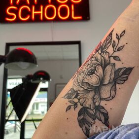 Tattoo Flower for the Lady on the forearm motif: flowers style: realistic