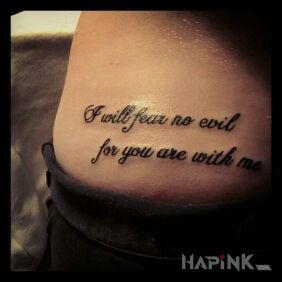 Tattoo Caption on the back motif: lettering