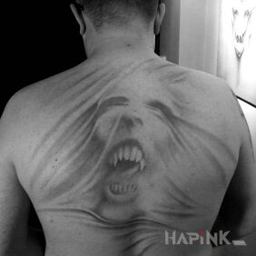 Tattoo My demon... on the back motif: dark style: graphic / illustrative