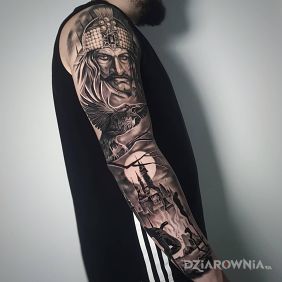 Tatuaż Vlad Palownik ? na ramieniu motyw: twarze styl: realistyczne