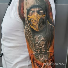 Tatuaż Skorpion na ramieniu motyw: mroczne styl: realistyczne