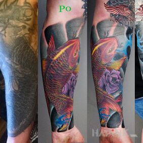 Tattoo I did as much as I could on the forearm motif: animals style: japanese / irezumi