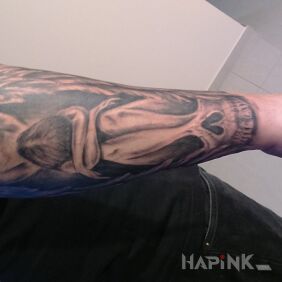 Tattoo Fallen angel on the forearm motif: demons